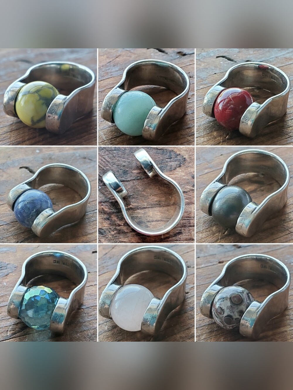 Sterling Silver Interchangeable Ring with Spheres - Multi Color